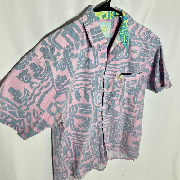 Vintage Pink and Blue 90s Shirt Sz Med PCH - Picture 1 of 10